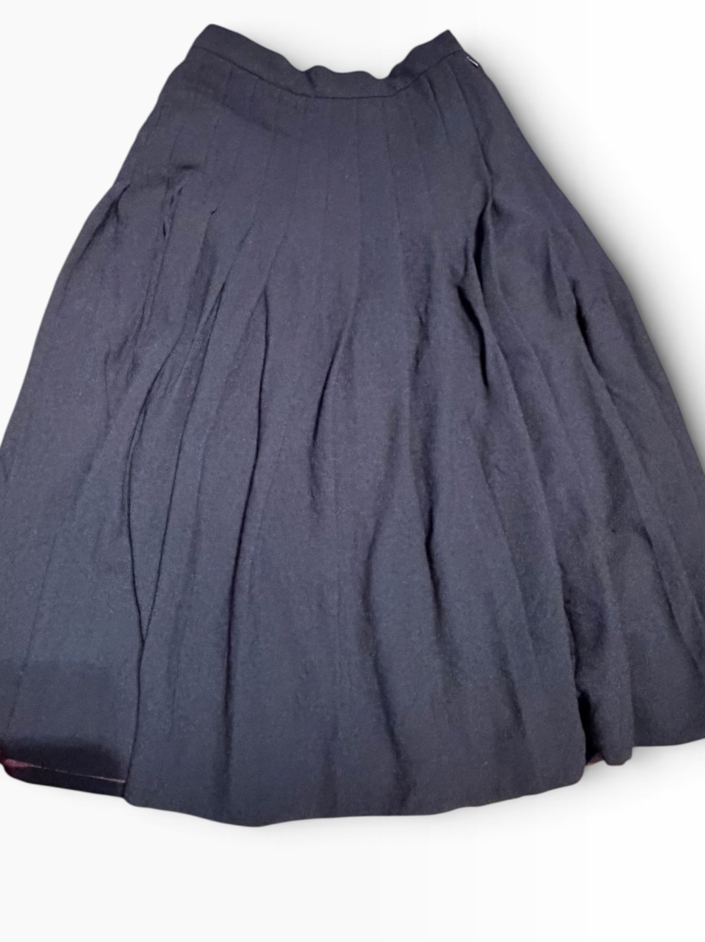 Vintage Aquascutum London Navy Pleated Midi Skirt